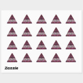 Sticker Triangulaire Motif fractal numérique magenta (Feuille)