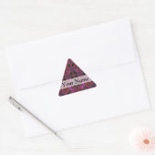 Sticker Triangulaire Motif fractal numérique magenta (Enveloppe)