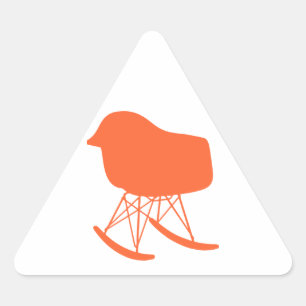 Sticker Triangulaire Motif gris du milieu du siècle Silhouette