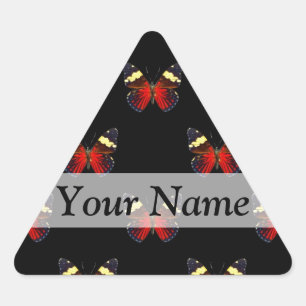 Sticker Triangulaire Motif papillon rouge et noir