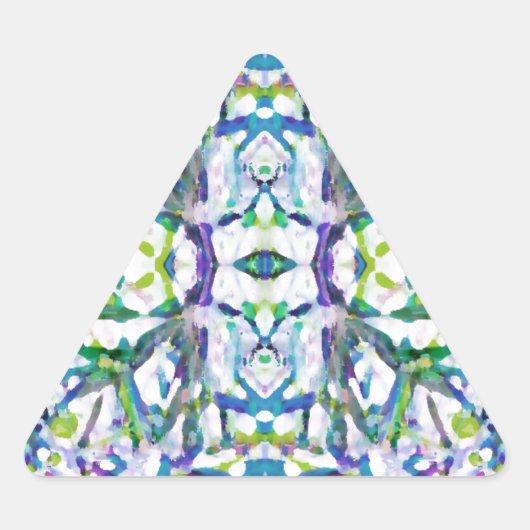 Sticker Triangulaire Motif psychédélique bleu (Devant)