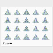 Sticker Triangulaire Motif psychédélique bleu (Feuille)
