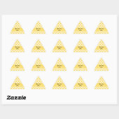 Sticker Triangulaire Motif Quatrefoil jaune citron et blanc (Feuille)