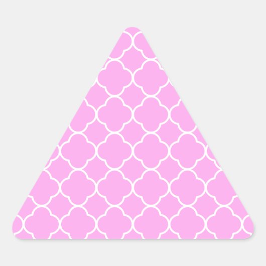 Sticker Triangulaire Motif Quatrefoil Rose Et Blanc (Devant)