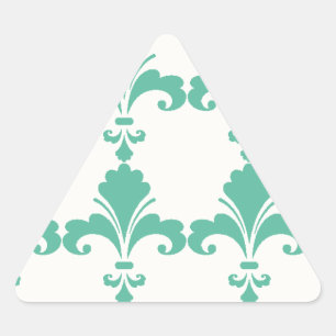 Sticker Triangulaire Motif Rétro Blue Fleur-De-Lis