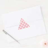 Sticker Triangulaire Motif Tartan Rose Et Blanc (Enveloppe)