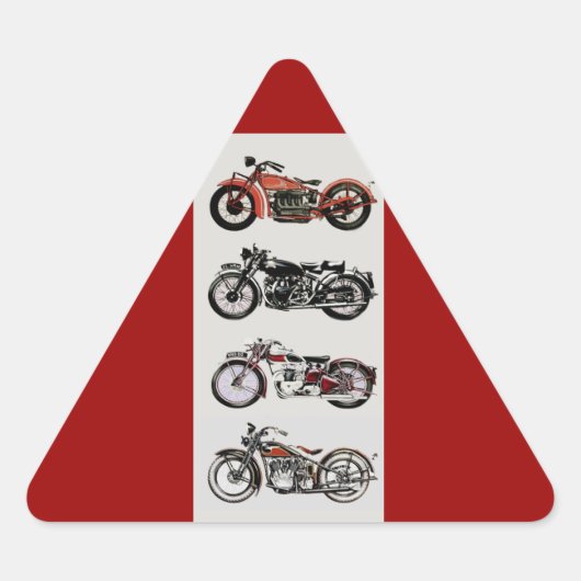 Sticker Triangulaire MOTOCYCLES vintages (Devant)