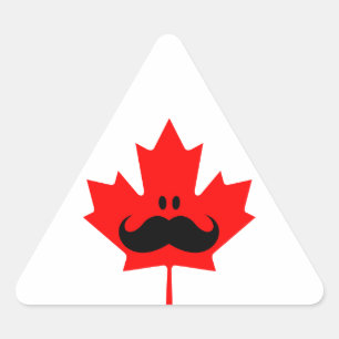 Sticker Triangulaire Moustache du Canada - une moustache sur l'érable