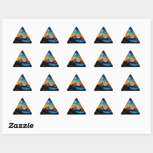 Sticker Triangulaire Mt. Rainier Starry Sky (Feuille)
