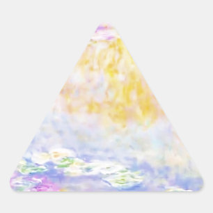Sticker Triangulaire nénuphars monets abstraits 7