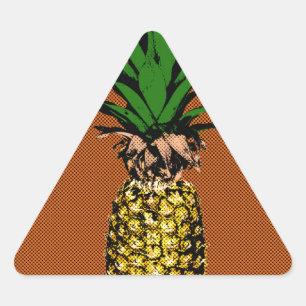 Sticker Triangulaire Newsprint ananas