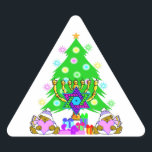 Sticker Triangulaire Noël Hanoukka Fun interconfessionnel<br><div class="desc"></div>