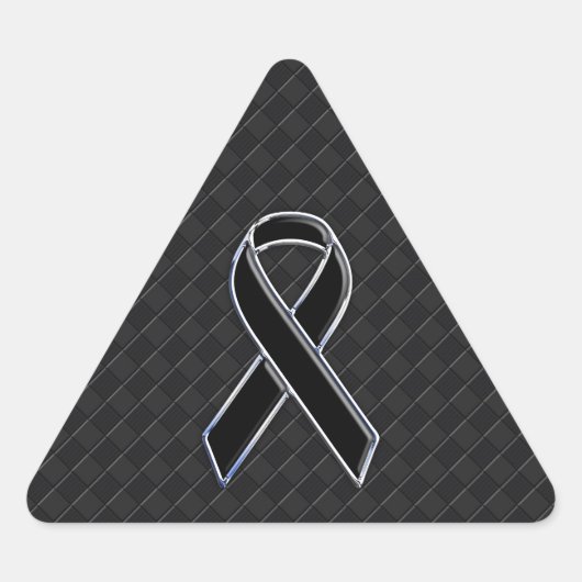 Sticker Triangulaire Noir Chrome Style Ribbon Sensibilisation (Devant)