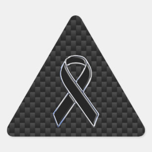 Sticker Triangulaire Noir Sensibilisation au ruban Décor en fibre de ca