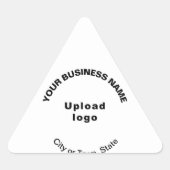 Sticker Triangulaire Nom de l'entreprise, logo et emplacement en blanc (Devant)