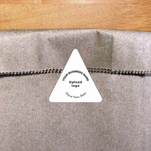 Sticker Triangulaire Nom de l'entreprise, logo et emplacement en blanc