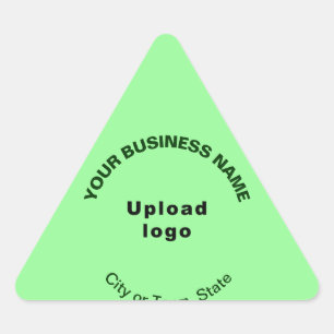 Sticker Triangulaire Nom de l'entreprise, logo et emplacement sur vert