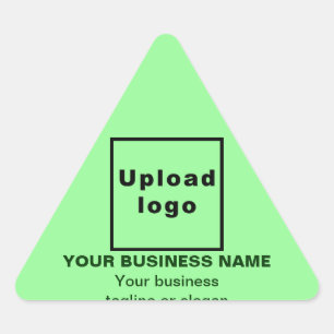 Sticker Triangulaire Nom de l'entreprise, Logo et Tagline sur Vert clai