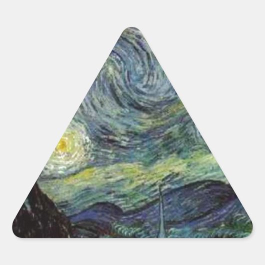 Sticker Triangulaire Nuit étoilée - van Gogh (Devant)