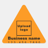 Sticker Triangulaire Numéro de téléphone professionnel en orange (Devant)
