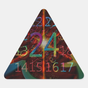 Sticker Triangulaire Numéros psychadéliques motif, design fascinant