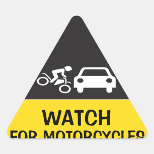 STICKER TRIANGULAIRE OBSERVEZ POUR DES MOTOS