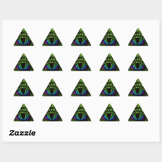 Sticker Triangulaire Oeil-Reptilien (Feuille)