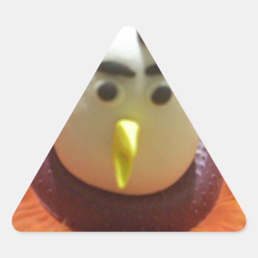 Sticker Triangulaire Oiseau sculpté en Tournesol Imprimer (Devant)