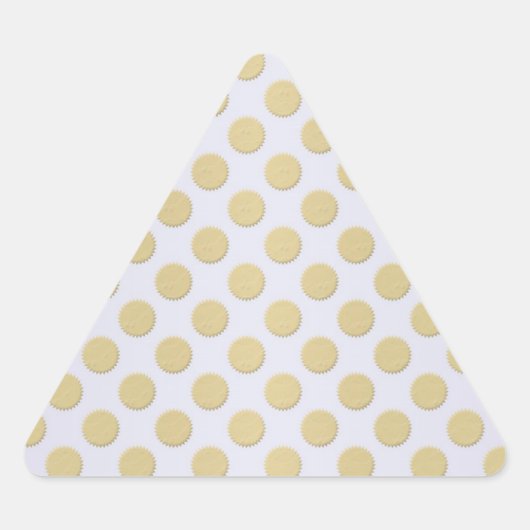 Sticker Triangulaire Or et pois blancs (Devant)