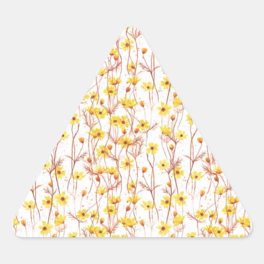 Sticker Triangulaire Painted Yellow Daisies (Devant)
