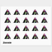 Sticker Triangulaire "PAIX" dans l'art des fleurs Imprimer (Feuille)