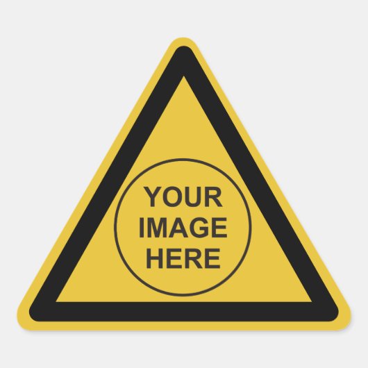Sticker Triangulaire Panneau triangle d'avertissement personnalisé (Devant)