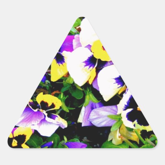 Sticker Triangulaire pansy flowers (Devant)