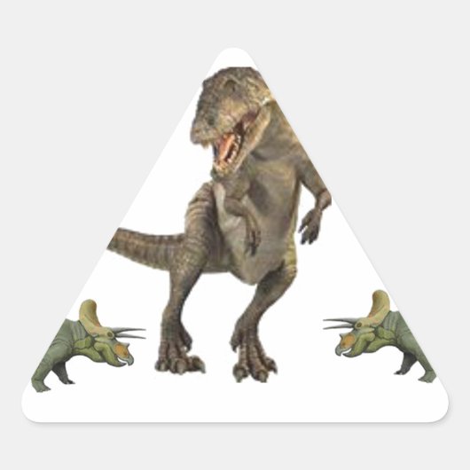 Sticker Triangulaire Papier Dinosaure (Devant)