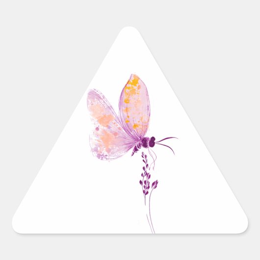 Sticker Triangulaire Papillon pourpre (Devant)