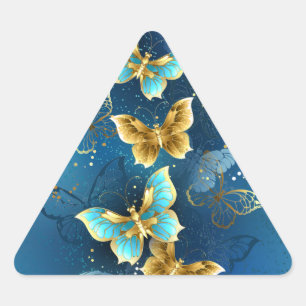 Sticker Triangulaire Papillons d'or
