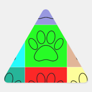 Sticker Triangulaire Paquets De Chiots Mignons En Carré