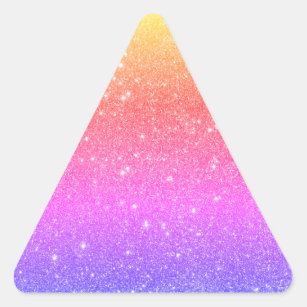 Sticker Triangulaire Parties scintillant arc-en-ciel colorée tendance 