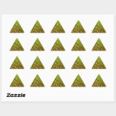 Sticker Triangulaire Parties scintillant en or vert clair chatoyantes (Feuille)
