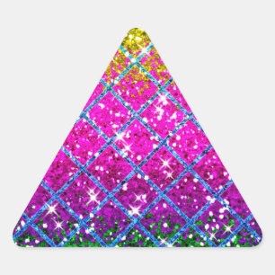 Sticker Triangulaire Parties scintillant pourpre Snakeskin