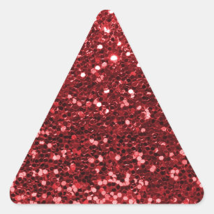 Sticker Triangulaire Parties scintillantes rouges de Faux
