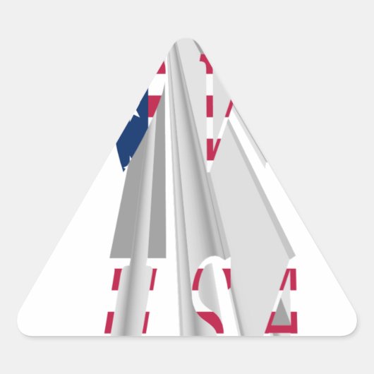 Sticker Triangulaire Patriotisme effarant : I Love USA Perspective Art (Devant)