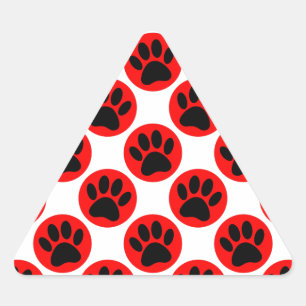 Sticker Triangulaire Patrouilles De Chien Noir En Pois Rouge