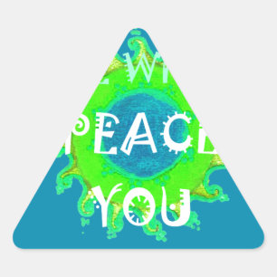 Sticker Triangulaire Peace Be With You : Inspirant Vert et Jaune