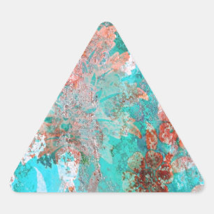 Sticker Triangulaire Peinture florale