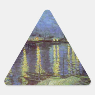 Sticker Triangulaire Peinture nocturne étoilée de Van Gogh