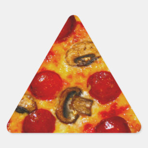 Sticker Triangulaire Pepperoni et Pizza aux champignons
