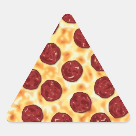 Sticker Triangulaire Pepperoni Pizza Motif (Devant)