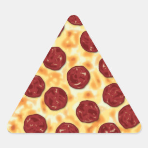 Sticker Triangulaire Pepperoni Pizza Motif