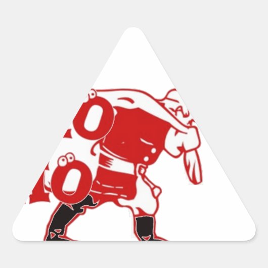 Sticker Triangulaire Père Noël rouge et blanc Marcher Ho Ho Art Imprime (Devant)